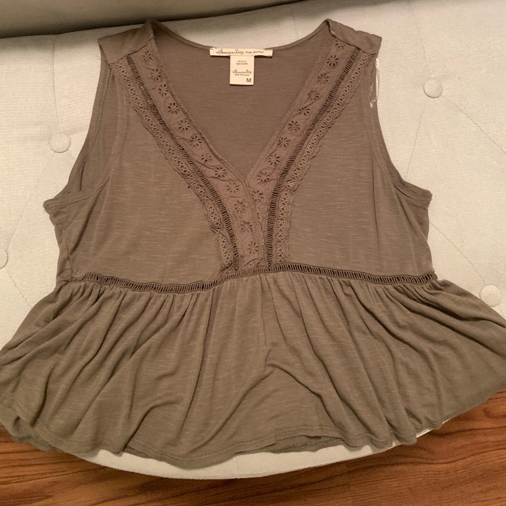 Medium green American rag tank top
